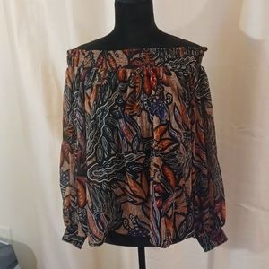 H&M Off shoulder blouse, shear georgette fabric